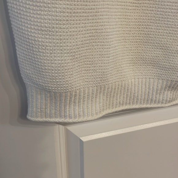 LOFT white knit drop shoulder women’s size Large L short sleeved sweater - Picture 5 of 7